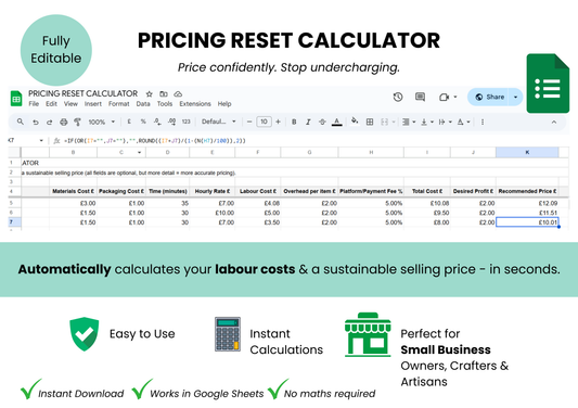 PRICING RESET CALCULATOR - Price Confidently & Stop Undercharging