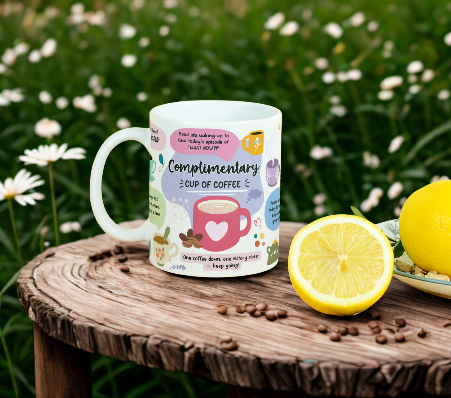 Complimentary Cup Of Coffee MUG SUBLIMATION PRINT